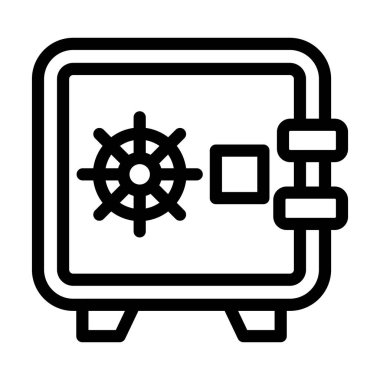 Kişisel ve Ticari Kullanım İçin Güvenli Kutu Vektör Çizgisi Simgesi