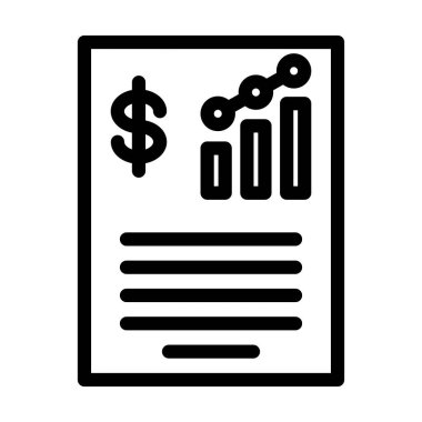 Kişisel ve ticari kullanım için Vektör Kalın Çizgi Simgesi Raporu