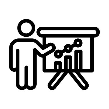 Sunum Vektörü Kalın Çizgi Kişisel ve Ticari Kullanım Simgesi