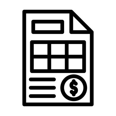 Kişisel ve ticari kullanım için Fatura Vektörü Kalın Çizgi Simgesi