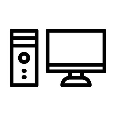 Kişisel ve ticari kullanım için Bilgisayar Vektörü Kalın Çizgi Simgesi