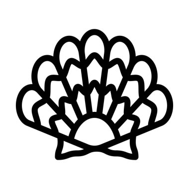 Kişisel ve ticari kullanım için Kabuk Vektörü Kalın Çizgi Simgesi