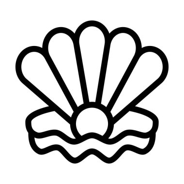 Kişisel ve ticari kullanım için İstiridye Vektörü Kalın Çizgi Simgesi