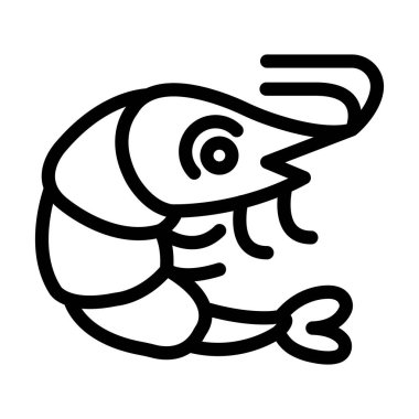 Kişisel ve ticari kullanım için Karides Vektörü Kalın Çizgi Simgesi