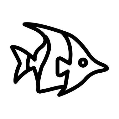 Moorish İdol Vektör Kalın Çizgi Simgesi Kişisel ve Ticari Kullanım