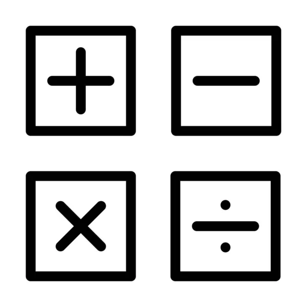 Icono Línea Gruesa Del Vector Las Matemáticas Para Uso Personal — Archivo Imágenes Vectoriales
