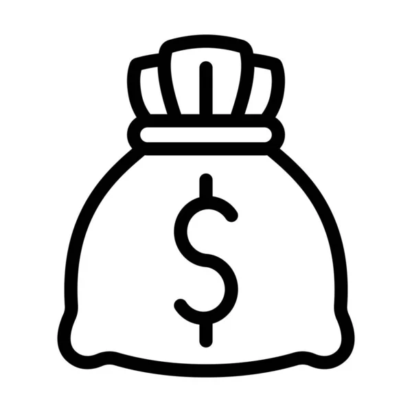 Geldbeutel Vector Thick Line Icon Für Den Persönlichen Und Kommerziellen — Stockvektor