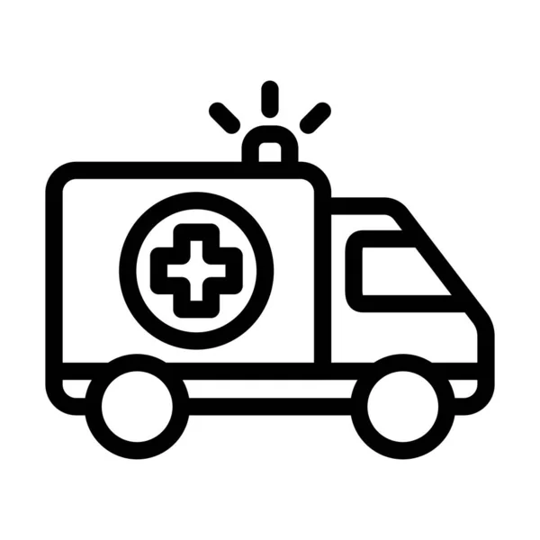 Ikon Garis Tebal Ambulans Untuk Penggunaan Pribadi Dan Komersial - Stok Vektor