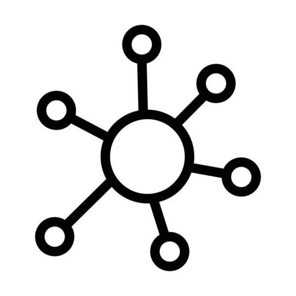 Network Vector Thick Line Icon Pentru Personal Comercial — Vector de stoc
