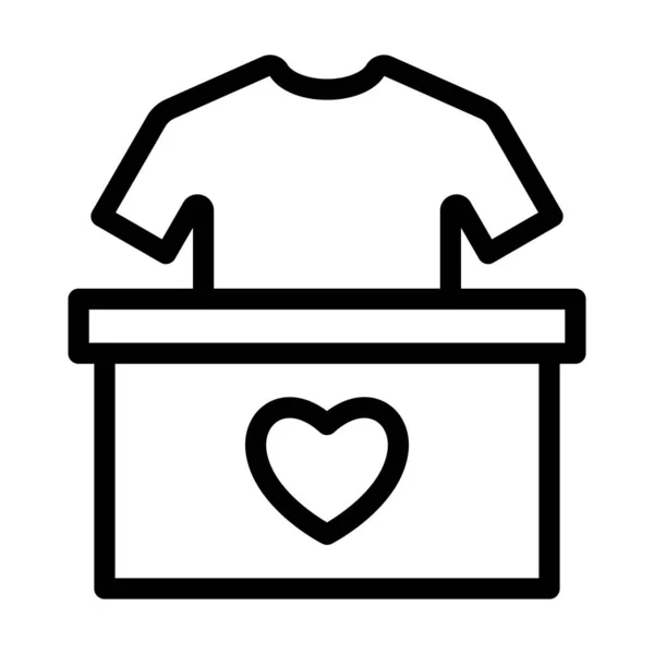 Іконка Донорства Одягу Векторна Товста Лінія Особистого Комерційного Використання — стоковий вектор