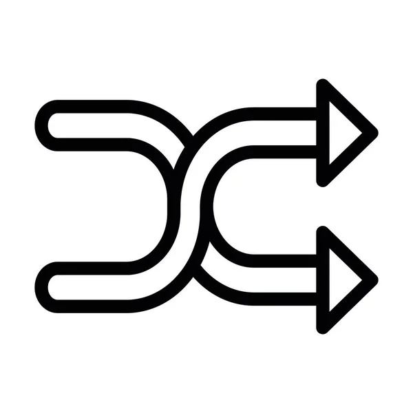 Shuffle Vector Thick Line Icon Pentru Personal Comercial — Vector de stoc