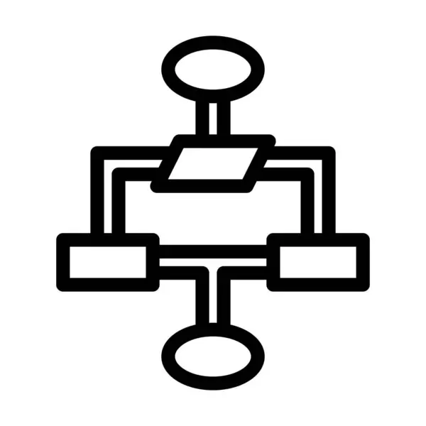 Flussdiagramm Vector Thick Line Icon Für Den Persönlichen Und Kommerziellen — Stockvektor