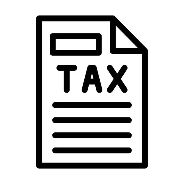 個人的および商業的使用のための税務ベクター太い線アイコン — ストックベクタ