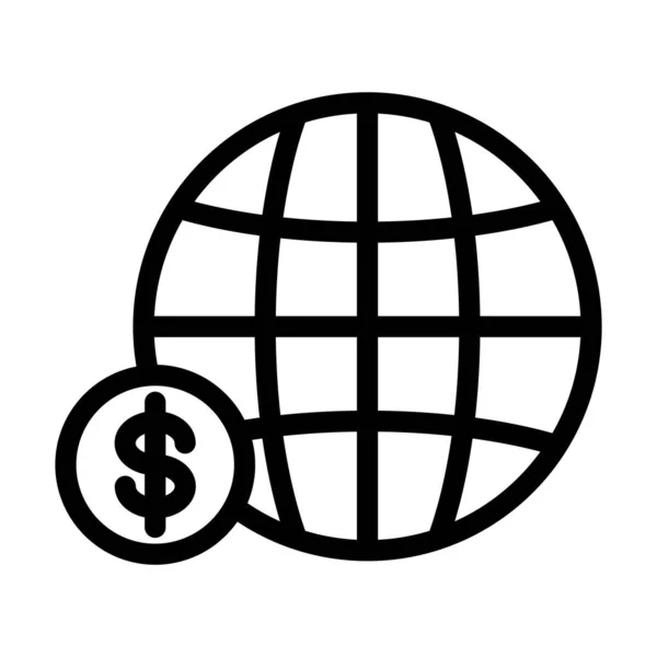 Мировой Икона Толстая Линия Финансового Вектора Личного Коммерческого Использования — стоковый вектор