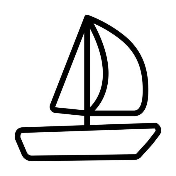 Zeilboot Vector Dikke Lijn Pictogram Voor Persoonlijk Commercieel Gebruik — Stockvector