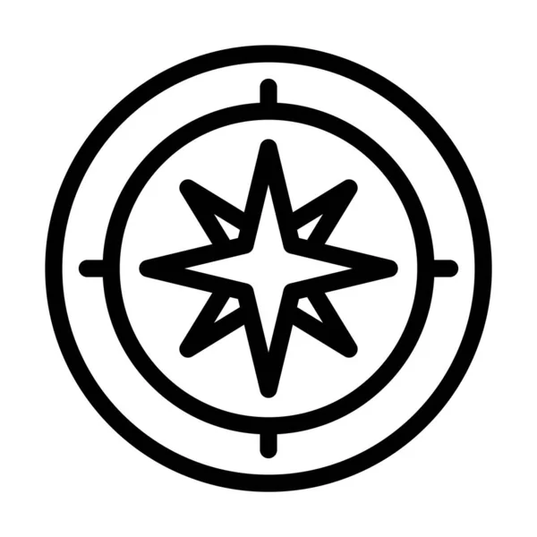 Ikona Wektora Kompasu Gruba Linia Użytku Osobistego Komercyjnego — Wektor stockowy