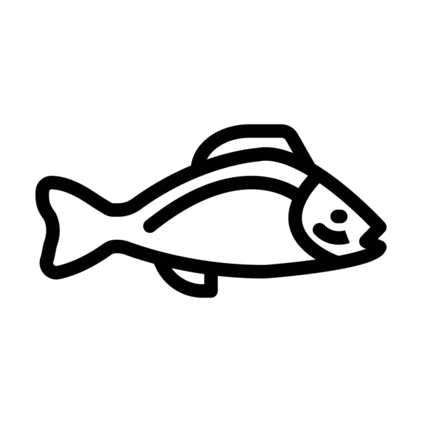 Fish Vector Thick Line Icon Für Den Persönlichen Und Kommerziellen — Stockvektor
