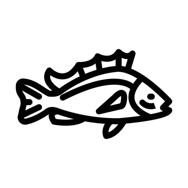 Rockfish Vector Thick Line Icon Personal Commercial Use — Stock Vector