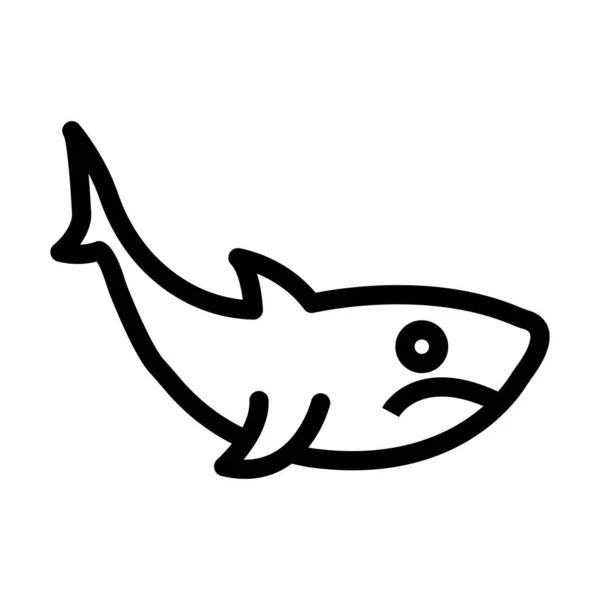 Icône Épaisse Ligne Vecteur Requin Pour Usage Personnel Commercial — Image vectorielle