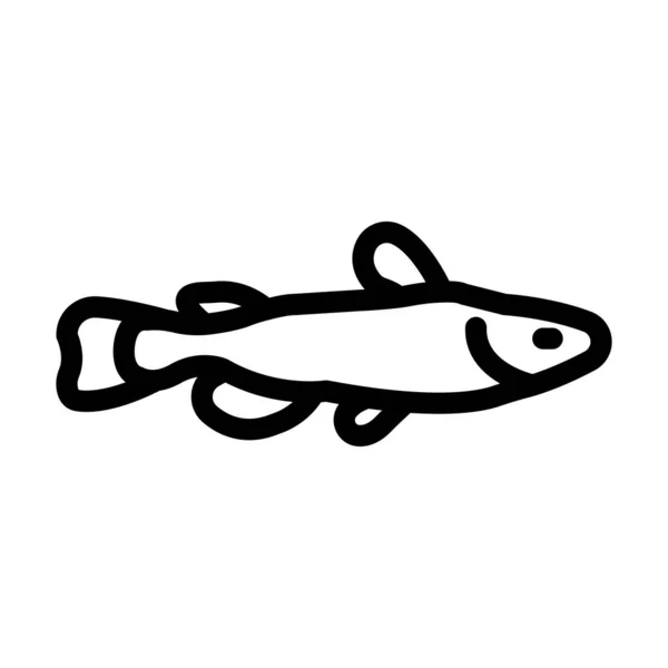 供个人及商业用途的淡水鱼传送线图标 — 图库矢量图片