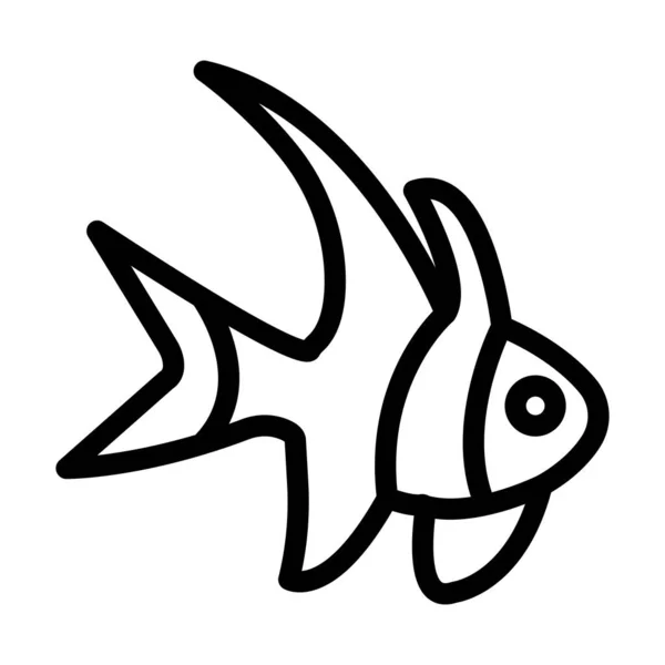 Banggai Cardinalfish Vector Kalın Çizgi Simgesi Kişisel Ticari Kullanım Çin — Stok Vektör