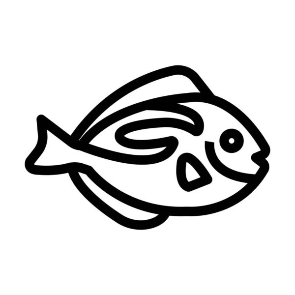Blue Tang Fish Vector Dikke Lijn Pictogram Voor Persoonlijk Commercieel — Stockvector