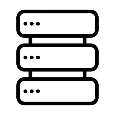 Kişisel ve Ticari Kullanım İçin Sunucu Vektör Kalın Çizgi Simgesi