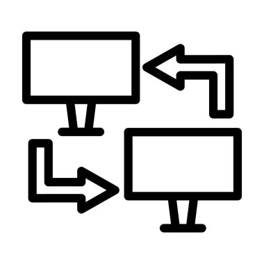 Kişisel ve Ticari Kullanım İçin Yerel Ağ Vektörü Kalın Çizgi Simgesi