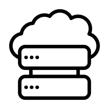 Kişisel ve ticari kullanım için Bulut Sunucusu Kalın Çizgi Simgesi