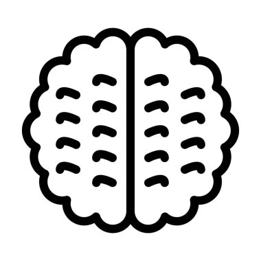 Kişisel ve ticari kullanım için Beyin Vektörü Kalın Çizgi Simgesi