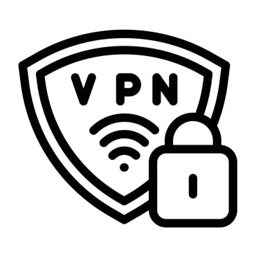 Kişisel ve ticari kullanım için Vpn Vektör Kalın Çizgi Simgesi