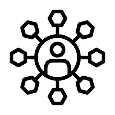 Kişisel ve Ticari Kullanım için Ağ Vektörü Kalın Çizgi Simgesi