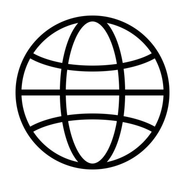 Kişisel ve Ticari Kullanım İçin Küresel Vektör Kalın Çizgi Simgesi