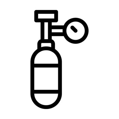 Kişisel ve ticari kullanım için Oksijen Tankı Vektör Çizgisi Simgesi Simgesi
