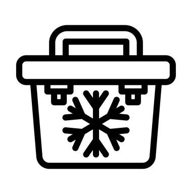 Kişisel ve ticari kullanım için Taşınabilir Buzdolabı Vektör Kalın Çizgisi Simgesi