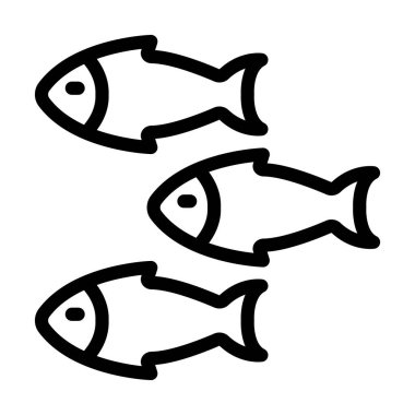 Kişisel ve Ticari Kullanım İçin Balık Vector Kalın Çizgi Simgesi