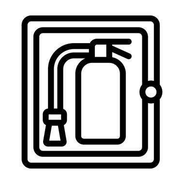 Kişisel ve ticari kullanım için İtfaiye Kabine Vektör Kalın Çizgi Simgesi