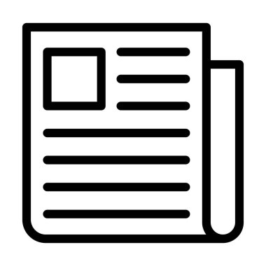 Kişisel ve ticari kullanım için Gazete Vektörü Kalın Çizgi Simgesi