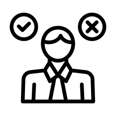 Kişisel ve Ticari Kullanım için Karar Vektörü Kalın Çizgi Simgesi