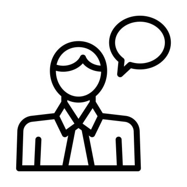 Diplomat Vektör Kalın Çizgi Kişisel ve Ticari Kullanım Simgesi