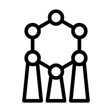 Kişisel ve Ticari Kullanım İçin Atomium Vektör Kalın Çizgi Simgesi