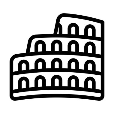 Kişisel ve ticari kullanım için Colosseum Vektör Kalın Çizgi Simgesi