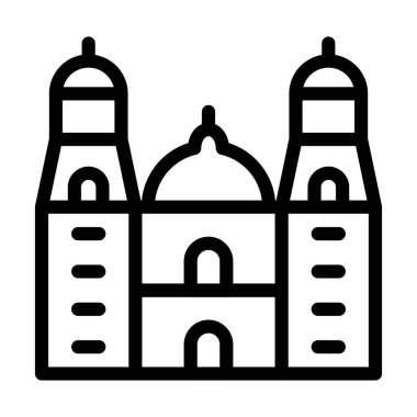 Kişisel ve ticari kullanım için Morelia Vector Kalın Çizgi Simgesi Katedrali