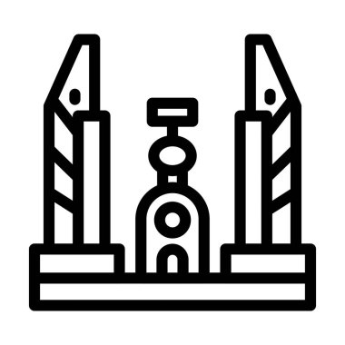 Demokrasi Anıtı Kişisel ve Ticari Kullanım İçin Kalın Çizgi Simgesi