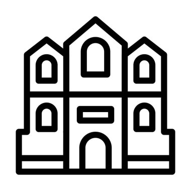 Kişisel ve Ticari Kullanım İçin Mian Katedrali Kalın Çizgi Simgesi