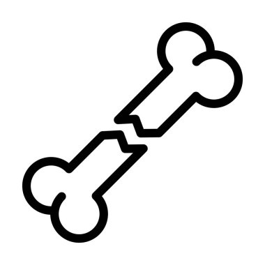 Kırık Kemik Vektörü Kalın Çizgi Simgesi Kişisel ve Ticari Kullanım İçin