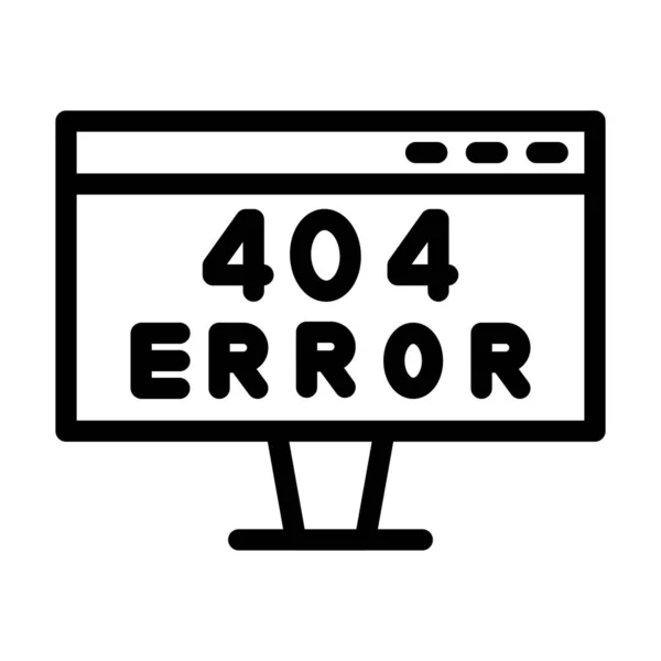 Значок Толщины Линии Ошибки 404 Личного Коммерческого Использования — стоковый вектор