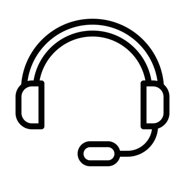 Headset Vector Thick Line Icon Für Den Persönlichen Und Kommerziellen — Stockvektor