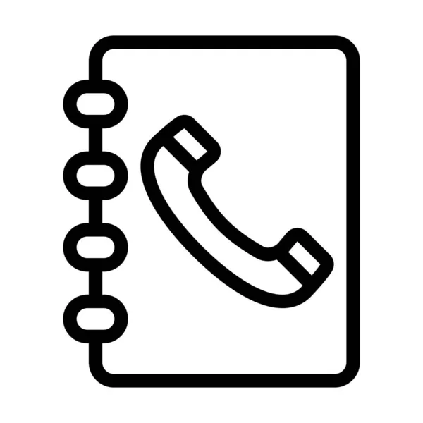 Phonebook Vector Thick Line Icon Für Den Persönlichen Und Kommerziellen — Stockvektor