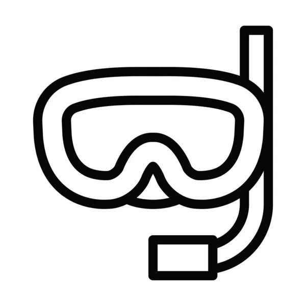 Snorkel Vector Thick Line Icon Personal Commercial Use — 스톡 벡터